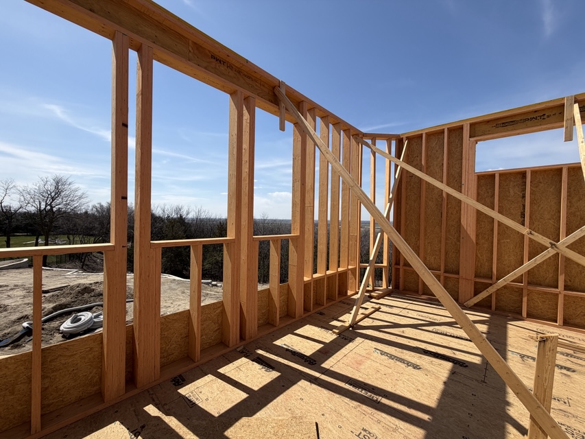 Interior wood framing on a custom home by AEC Construction