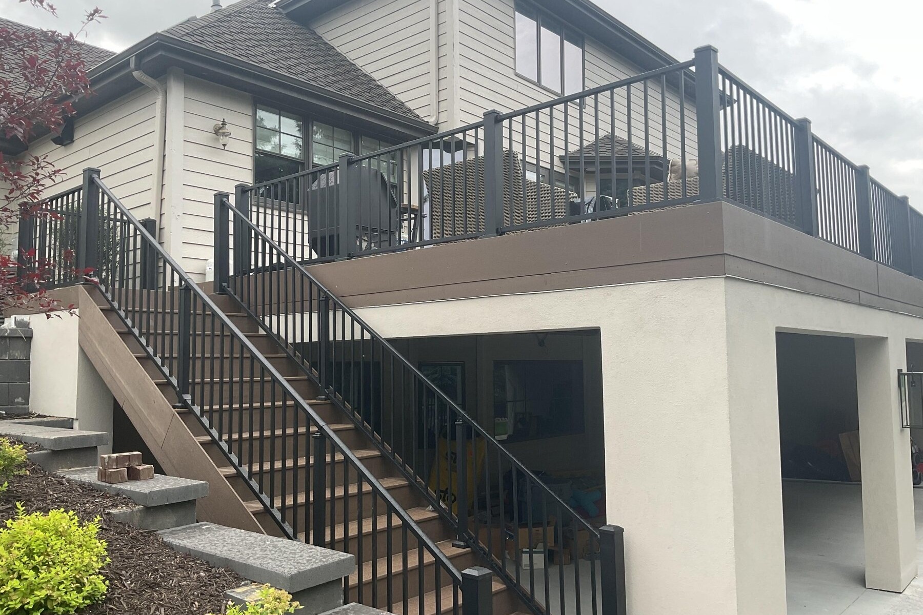 Composite Deck & Railing work example by AEC Construction