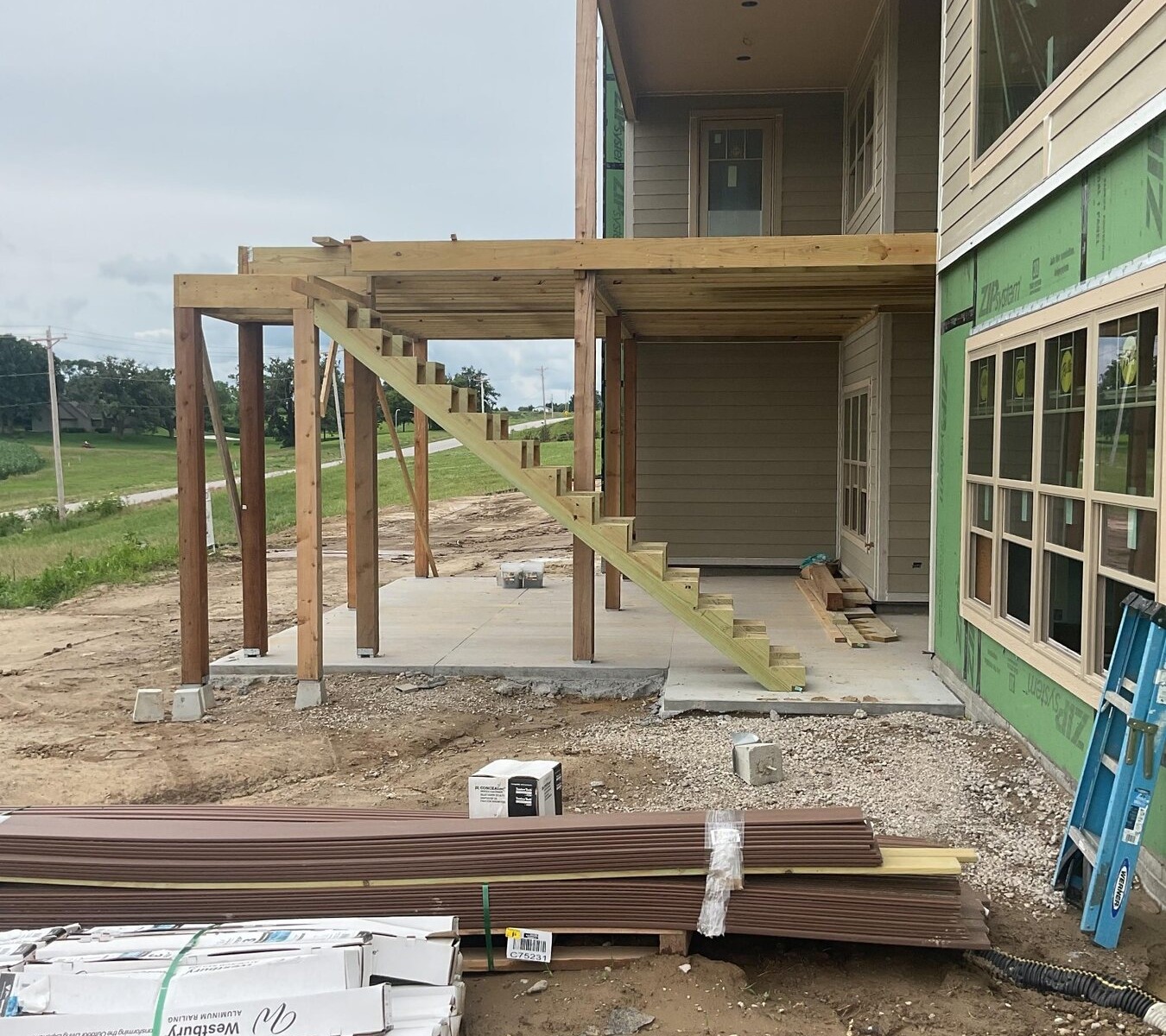 Custom Deck Framing work example by AEC Construction